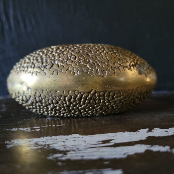 Small Vtg Brass Football Paperweight, Gift for Coach, Football Player / Fan - Picture 4 of 7